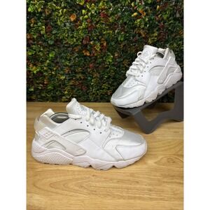 Nike Air Huarache Sneakers Running Gym Shoes Triple White Womens 11 DH4439-102